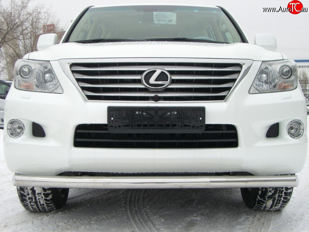 16 749 р. Одинарная защита переднего бампера SLITKOFF 70 мм Lexus LX570 J200 дорестайлинг (2007-2012)  с доставкой в г. Майкоп