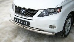 14 299 р. Защита переднего бампера (2 трубыØ76 и 42 мм, нержавейка) SLITKOFF Lexus RX270 AL10 дорестайлинг (2010-2012)  с доставкой в г. Майкоп. Увеличить фотографию 2