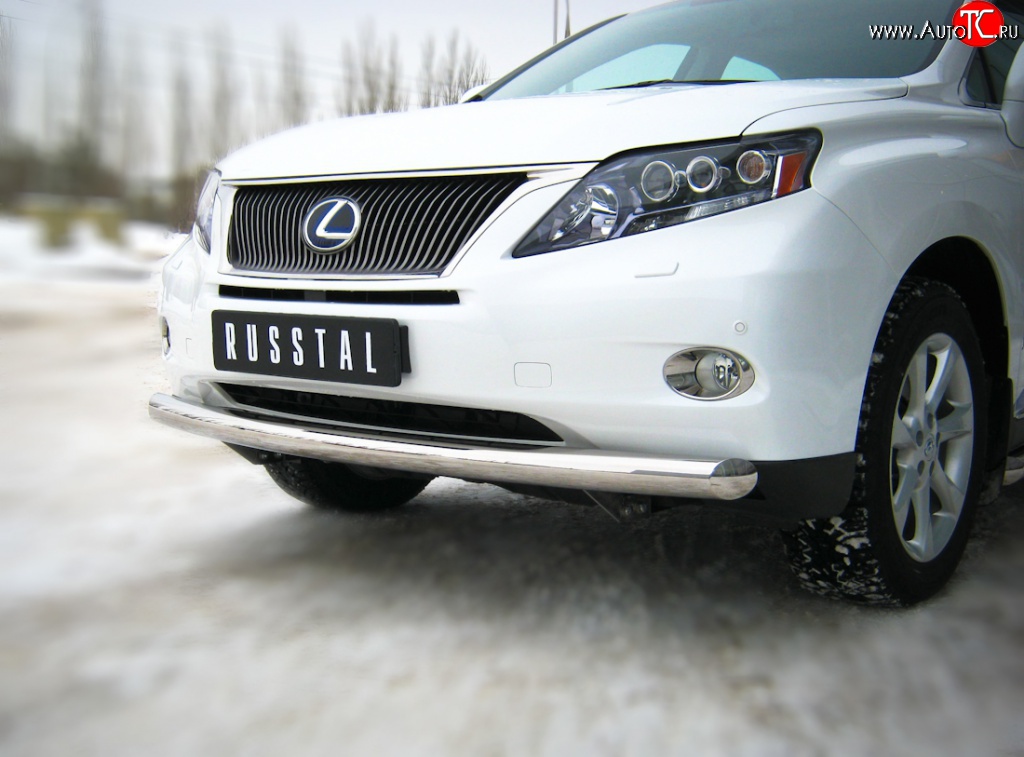 14 899 р. Одинарная защита переднего бампера SLITKOFF диаметром 76 мм Lexus RX270 AL10 дорестайлинг (2010-2012)  с доставкой в г. Майкоп