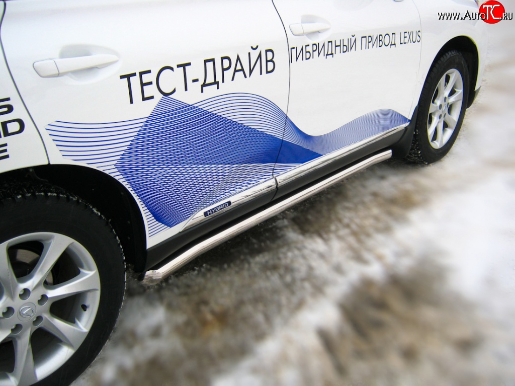 19 999 р. Защита порогов SLITKOFF из круглой трубы диаметром 63 мм Lexus RX350 AL10 дорестайлинг (2008-2012)  с доставкой в г. Майкоп