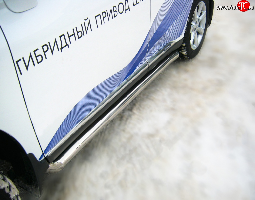 22 599 р. Защита порогов SLITKOFF из круглой трубы диаметром 76 мм  Lexus RX270  AL10 - RX450H  AL10  с доставкой в г. Майкоп
