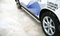 22 599 р. Защита порогов SLITKOFF из круглой трубы диаметром 76 мм  Lexus RX270  AL10 - RX450H  AL10  с доставкой в г. Майкоп. Увеличить фотографию 3