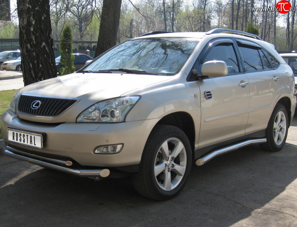 16 999 р. Защита переднего бампера (2 трубыØ63 и 42 мм, нержавейка) SLITKOFF  Lexus RX300  XU30 - RX350  XU30  с доставкой в г. Майкоп