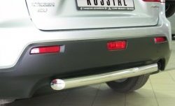 Защита заднего бампера (Ø63 мм, нержавейка) SLITKOFF Mitsubishi ASX (2010-2012) дорестайлинг