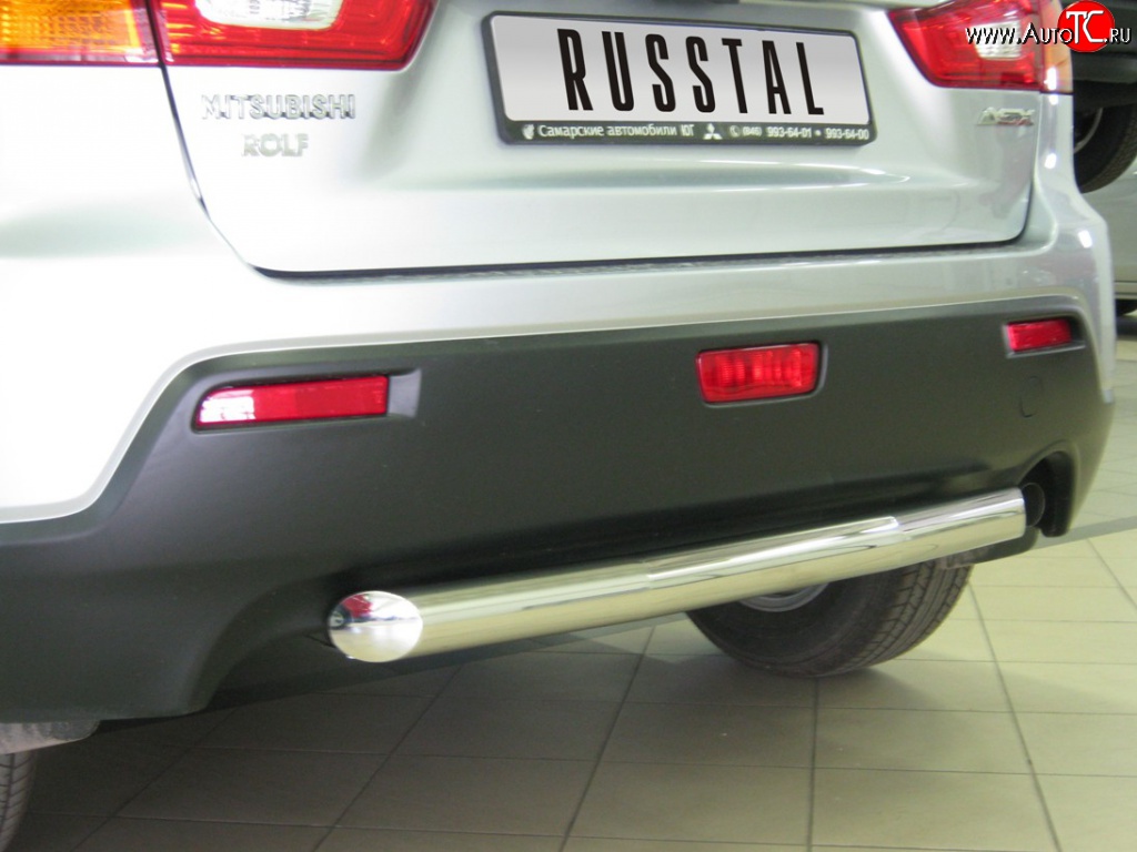 15 299 р. Защита заднего бампера (Ø63 мм, нержавейка) SLITKOFF  Mitsubishi ASX (2010-2012) дорестайлинг  с доставкой в г. Майкоп