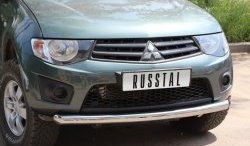 15 849 р. Одинарная защита переднего бампера SLITKOFF диаметром 76 мм Mitsubishi L200 4  дорестайлинг (2006-2014)  с доставкой в г. Майкоп. Увеличить фотографию 2