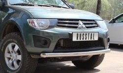 15 849 р. Одинарная защита переднего бампера SLITKOFF диаметром 76 мм Mitsubishi L200 4  дорестайлинг (2006-2014)  с доставкой в г. Майкоп. Увеличить фотографию 3