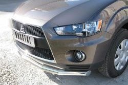 16 399 р. Одинарная защита переднего бампера SLITKOFF диаметром 76 мм Mitsubishi Outlander XL (CW)  рестайлинг (2010-2013)  с доставкой в г. Майкоп. Увеличить фотографию 2