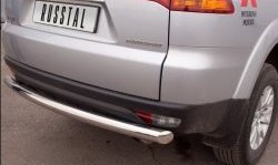 16 899 р. Защита заднего бампера (Ø76 мм, нержавейка) SLITKOFF  Mitsubishi Pajero Sport  PB (2008-2013) дорестайлинг  с доставкой в г. Майкоп. Увеличить фотографию 2