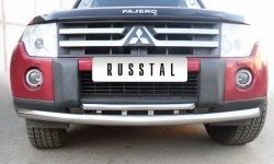 20 599 р. Защита переднего бампера (2 трубыØ76 и 42 мм, нержавейка) SLITKOFF  Mitsubishi Pajero ( 4 V90,  4 V80) (2006-2011) дорестайлинг  с доставкой в г. Майкоп. Увеличить фотографию 3