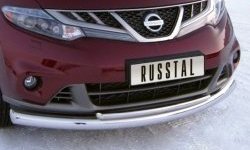 Защита переднего бампера (2 трубыØ76 и 42 мм, нержавейка) SLITKOFF Nissan Murano  2 Z51 (2010-2016) рестайлинг