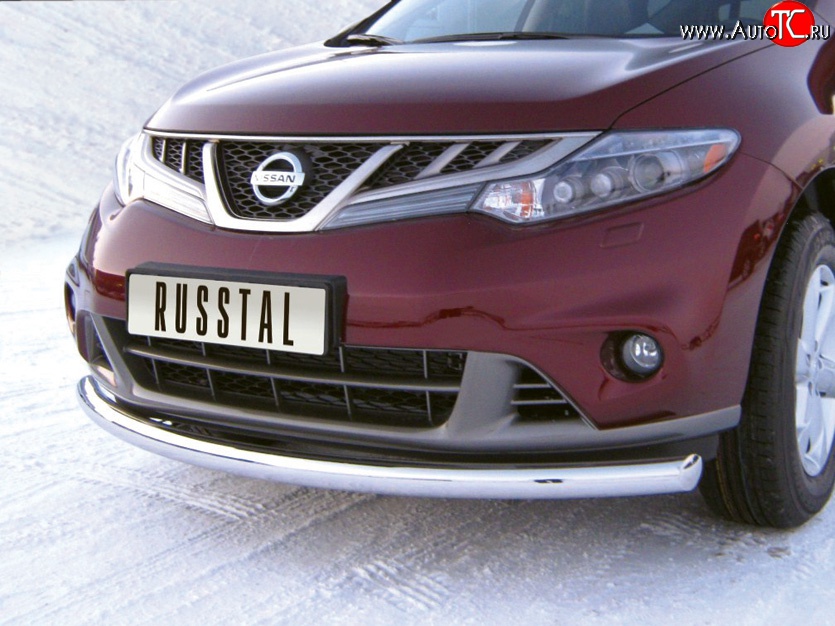 9 199 р. Одинарная защита переднего бампера Russtal диаметром 63 мм Nissan Murano 2 Z51 рестайлинг (2010-2016)  с доставкой в г. Майкоп