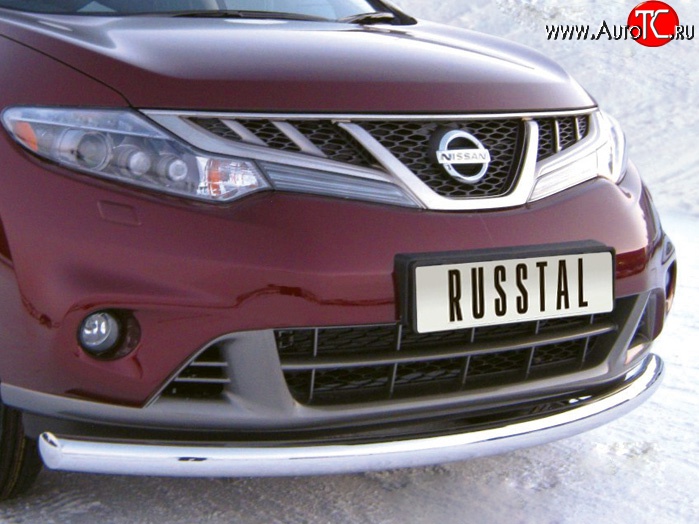 13 099 р. Одинарная защита переднего бампера Russtal (76 мм) Nissan Murano 2 Z51 рестайлинг (2010-2016)  с доставкой в г. Майкоп