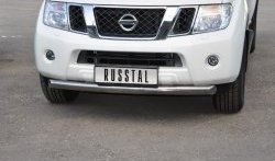 18 299 р. Одинарная защита переднего бампера SLITKOFF диаметром 76 мм (2010 г.в.) Nissan Pathfinder R51 дорестайлинг (2004-2007)  с доставкой в г. Майкоп. Увеличить фотографию 2