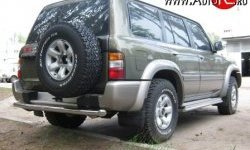 15 249 р. Защита заднего бампера (Ø76 мм, нержавейка) SLITKOFF  Nissan Patrol  5 (1997-2004) Y61 дорестайлинг, Y61 1-ый рестайлинг  с доставкой в г. Майкоп. Увеличить фотографию 2
