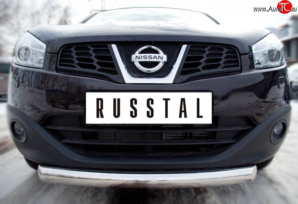 15 349 р. Одинарная защита переднего бампера SLITKOFF диаметром 76 мм Nissan Qashqai +2 1 J10 дорестайлинг (2008-2010)  с доставкой в г. Майкоп