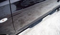 83 999 р. Защита порогов Russtal из трубы d76 мм с пластиковыми вставками для ног Nissan Qashqai 1 J10 рестайлинг (2010-2013) (Защита порогов с со скосами на торцах (вариант 1))  с доставкой в г. Майкоп. Увеличить фотографию 7