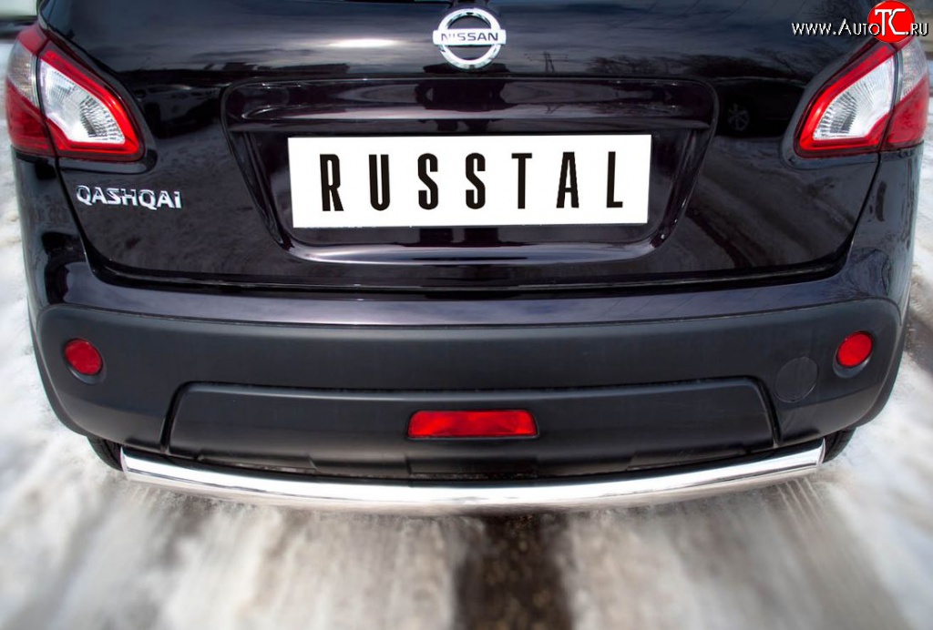 15 249 р. Защита заднего бампера (Ø63 мм, нержавейка) SLITKOFF  Nissan Qashqai  1 (2010-2013) J10 рестайлинг  с доставкой в г. Майкоп