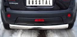 Защита заднего бампера (Ø76 мм, нержавейка) SLITKOFF Nissan Qashqai  1 (2010-2013) J10 рестайлинг
