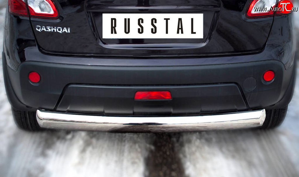 14 499 р. Защита заднего бампера (Ø76 мм, нержавейка) SLITKOFF Nissan Qashqai 1 J10 рестайлинг (2010-2013)  с доставкой в г. Майкоп