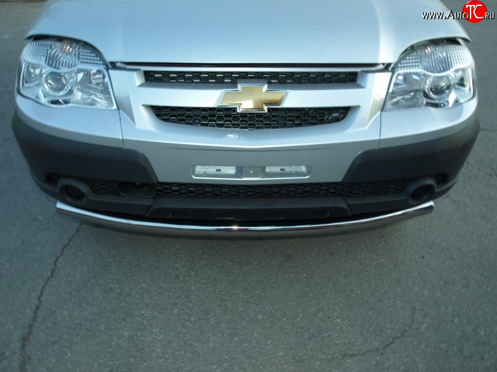 84 999 р. Защита переднего бампера Metall-Design 63 мм Chevrolet Niva 2123 рестайлинг (2009-2020) (Сталь с покрытием, цвет серебристый)  с доставкой в г. Майкоп