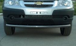 84 999 р. Защита переднего бампера Metall-Design 63 мм Chevrolet Niva 2123 рестайлинг (2009-2020) (Сталь с покрытием, цвет серебристый)  с доставкой в г. Майкоп. Увеличить фотографию 2