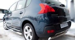83 999 р. Защита порогов Russtal из трубы d76 мм с пластиковыми вставками для ног Peugeot 3008 рестайлинг (2013-2017) (Защита порогов с со скосами на торцах (вариант 1))  с доставкой в г. Майкоп. Увеличить фотографию 2