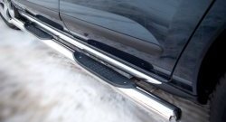 83 999 р. Защита порогов Russtal из трубы d76 мм с пластиковыми вставками для ног Peugeot 3008 рестайлинг (2013-2017) (Защита порогов с со скосами на торцах (вариант 1))  с доставкой в г. Майкоп. Увеличить фотографию 6