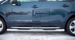 83 999 р. Защита порогов Russtal из трубы d76 мм с пластиковыми вставками для ног Peugeot 3008 рестайлинг (2013-2017) (Защита порогов с со скосами на торцах (вариант 1))  с доставкой в г. Майкоп. Увеличить фотографию 7