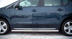 70 999 р. Защита порогов Russtal из круглой трубы диаметром 63 мм Peugeot 3008 рестайлинг (2013-2017) (Защита порогов с со скосами на торцах (вариант 1))  с доставкой в г. Майкоп. Увеличить фотографию 2