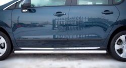 70 999 р. Защита порогов Russtal из круглой трубы диаметром 63 мм Peugeot 3008 рестайлинг (2013-2017) (Защита порогов с со скосами на торцах (вариант 1))  с доставкой в г. Майкоп. Увеличить фотографию 8