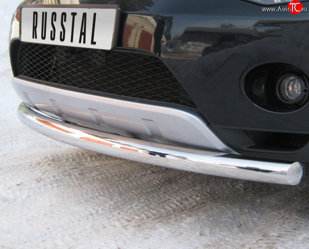 15 499 р. Одинарная защита переднего бампера SLITKOFF диаметром 76 мм Peugeot 4007 (2007-2012)  с доставкой в г. Майкоп