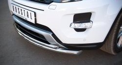 18 949 р. Защита переднего бампера (Dynamic, 2 трубыØ63 и 42 мм, нержавейка) SLITKOFF  Land Rover Range Rover Evoque  1 L538 (2011-2015) дорестайлинг 3 дв., дорестайлинг 5 дв.  с доставкой в г. Майкоп. Увеличить фотографию 3