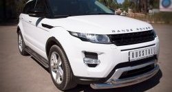 22 099 р. Защита переднего бампера (2 трубыØ76 и 42 мм, нержавейка) SLITKOFF  Land Rover Range Rover Evoque  1 L538 (2011-2015) дорестайлинг 3 дв., дорестайлинг 5 дв.  с доставкой в г. Майкоп. Увеличить фотографию 2