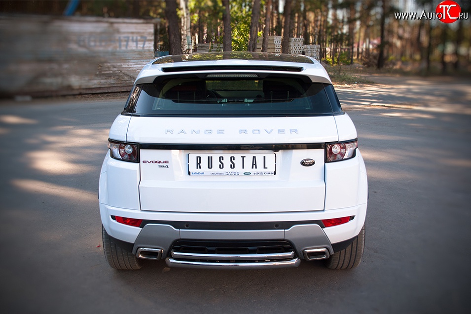 17 999 р. Защита заднего бампера (к-я DYNAMIC, Ø63 и 42 мм, нержавейка) SLITKOFF  Land Rover Range Rover Evoque  1 L538 (2011-2015) дорестайлинг 3 дв., дорестайлинг 5 дв.  с доставкой в г. Майкоп