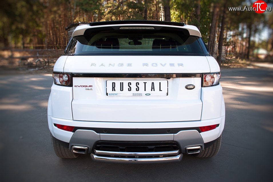 18 699 р. Защита заднего бампера (DYNAMIC, Ø76 и 42 мм, нержавейка) SLITKOFF  Land Rover Range Rover Evoque  1 L538 (2011-2018) дорестайлинг 3 дв., дорестайлинг 5 дв., рестайлинг 3 дв., рестайлинг 5 дв.  с доставкой в г. Майкоп