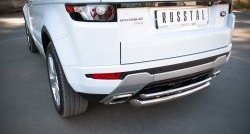 18 699 р. Защита заднего бампера (DYNAMIC, Ø76 и 42 мм, нержавейка) SLITKOFF  Land Rover Range Rover Evoque  1 L538 (2011-2018) дорестайлинг 3 дв., дорестайлинг 5 дв., рестайлинг 3 дв., рестайлинг 5 дв.  с доставкой в г. Майкоп. Увеличить фотографию 4