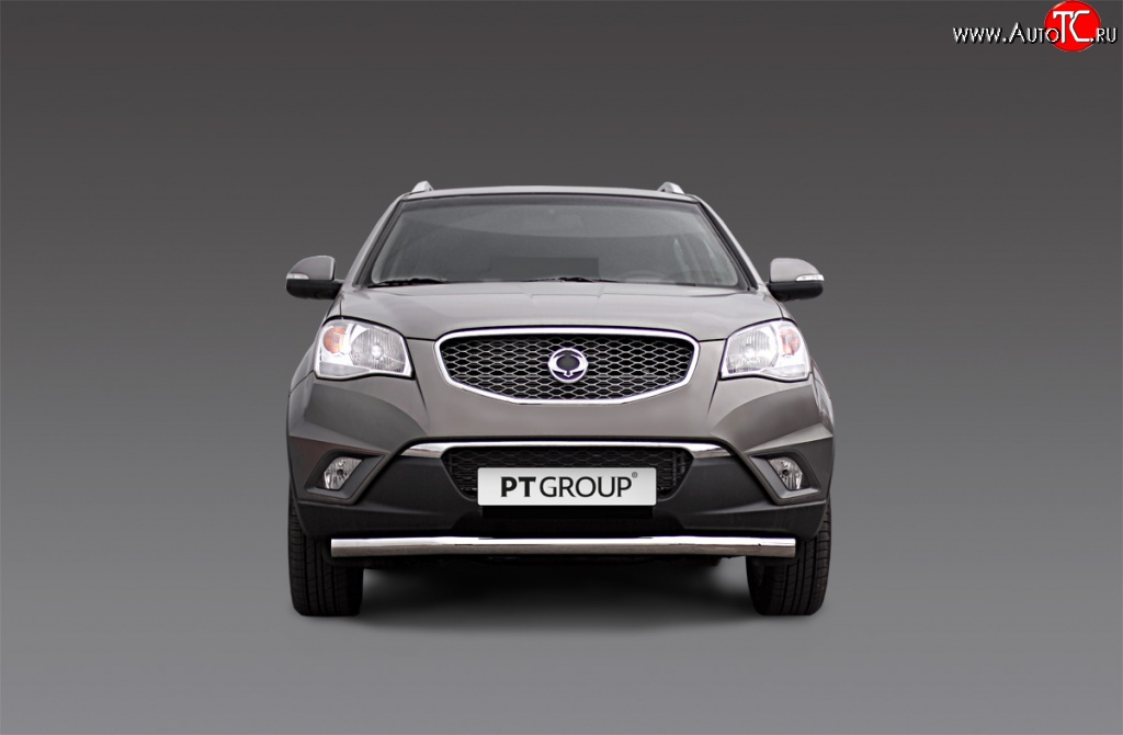 6 399 р. Одинарная защита переднего бампера Petroil Tuning диаметром 63 мм SSANGYONG Actyon дорестайлинг (2010-2013)  с доставкой в г. Майкоп