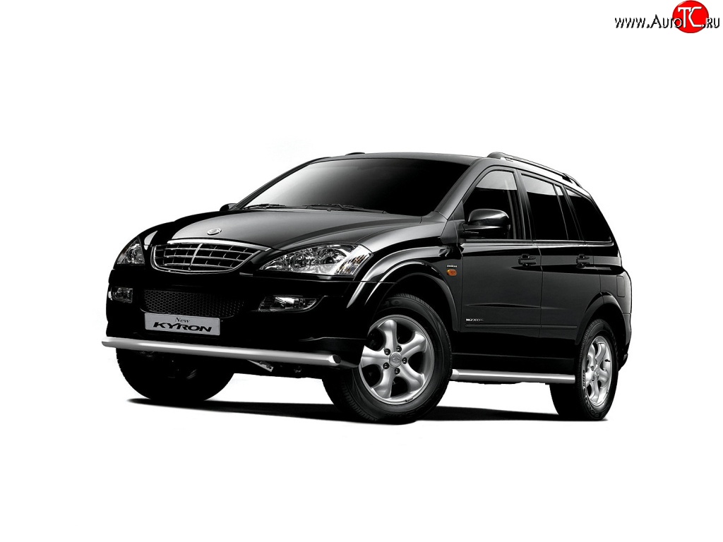 4 499 р. Защита порогов из трубы Ø63 Petroil Tuning SSANGYONG Kyron дорестайлинг (2005-2007) (Нержавеющая полированная сталь)  с доставкой в г. Майкоп
