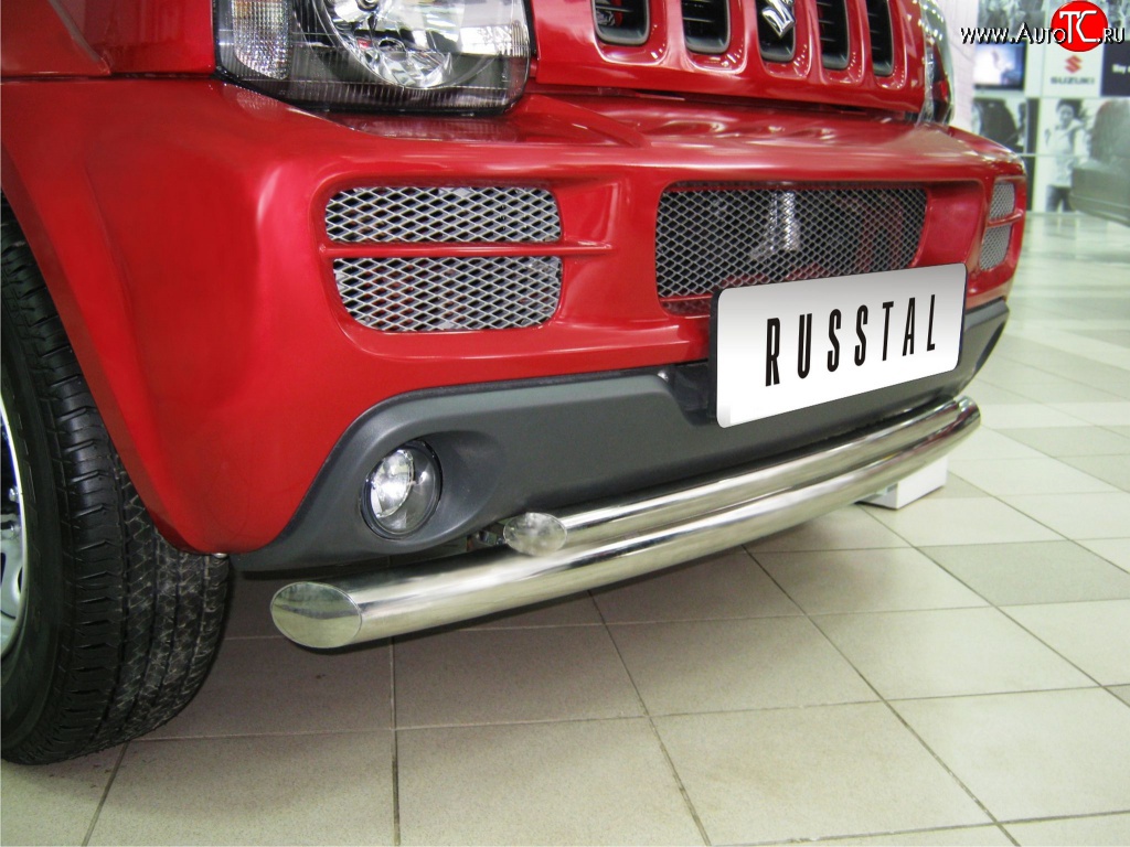 16 999 р. Защита переднего бампера (2 трубыØ63 и 42 мм, нержавейка) SLITKOFF Suzuki Jimny JB23/JB43 дорестайлинг (1998-2001)  с доставкой в г. Майкоп