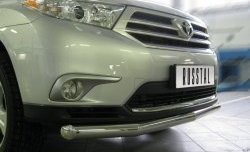 18 999 р. Одинарная защита переднего бампера SLITKOFF 76 мм Toyota Highlander XU40 рестайлинг (2010-2013)  с доставкой в г. Майкоп. Увеличить фотографию 2