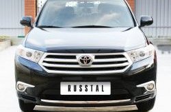 11 599 р. Защита переднего бампера (Ø75х42 мм, нержавейка) Russtal Toyota Highlander XU40 рестайлинг (2010-2013)  с доставкой в г. Майкоп. Увеличить фотографию 2
