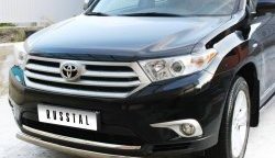 11 599 р. Защита переднего бампера (Ø75х42 мм, нержавейка) Russtal Toyota Highlander XU40 рестайлинг (2010-2013)  с доставкой в г. Майкоп. Увеличить фотографию 5
