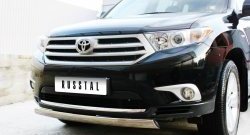 11 599 р. Защита переднего бампера (Ø75х42 мм, нержавейка) Russtal Toyota Highlander XU40 рестайлинг (2010-2013)  с доставкой в г. Майкоп. Увеличить фотографию 6