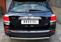 11 599 р. Защита заднего бампера (Ø75х42 мм, нержавейка) Russtal Toyota Highlander XU40 рестайлинг (2010-2013)  с доставкой в г. Майкоп. Увеличить фотографию 2