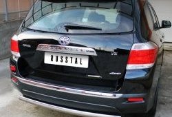 11 599 р. Защита заднего бампера (Ø75х42 мм, нержавейка) Russtal Toyota Highlander XU40 рестайлинг (2010-2013)  с доставкой в г. Майкоп. Увеличить фотографию 4
