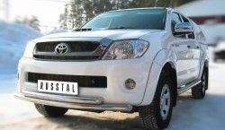 Защита переднего бампера (2 трубыØ63 мм, нержавейка) SLITKOFF Toyota Hilux  AN10,AN20 (2008-2011) 1-ый рестайлинг