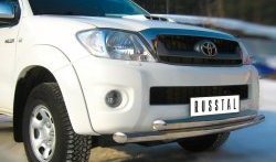 17 299 р. Защита переднего бампера (2 трубыØ63 мм, нержавейка) SLITKOFF  Toyota Hilux  AN10,AN20 (2008-2011) 1-ый рестайлинг  с доставкой в г. Майкоп. Увеличить фотографию 2