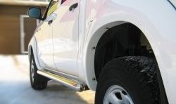 77 999 р. Защита порогов Russtal из круглой трубы диаметром 76 мм Toyota Hilux AN20,AN30  2-ой рестайлинг (2011-2016) (Защита порогов с со скосами на торцах (вариант 1))  с доставкой в г. Майкоп. Увеличить фотографию 4