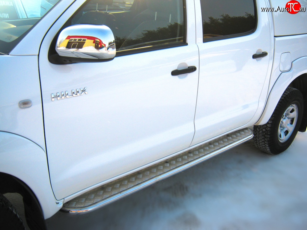 24 649 р. Широкая защита порогов SLITKOFF Toyota Hilux AN20,AN30  2-ой рестайлинг (2011-2016)  с доставкой в г. Майкоп